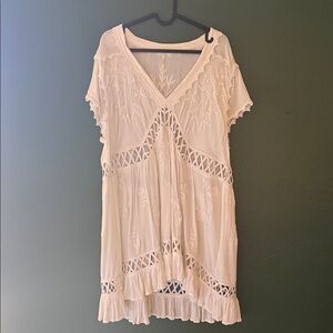 Free People Elegant White Lace Dress